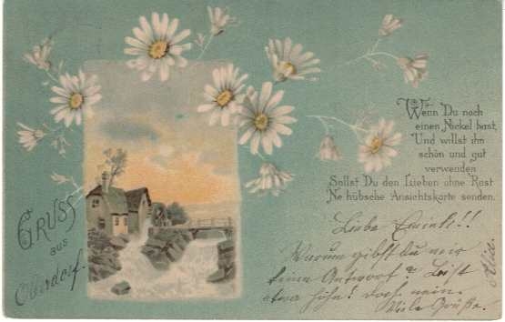 <p>Ein Gruss von Oberdorf nach Cornaux von 1899 , Karte gelaufen Top Zustand</p>